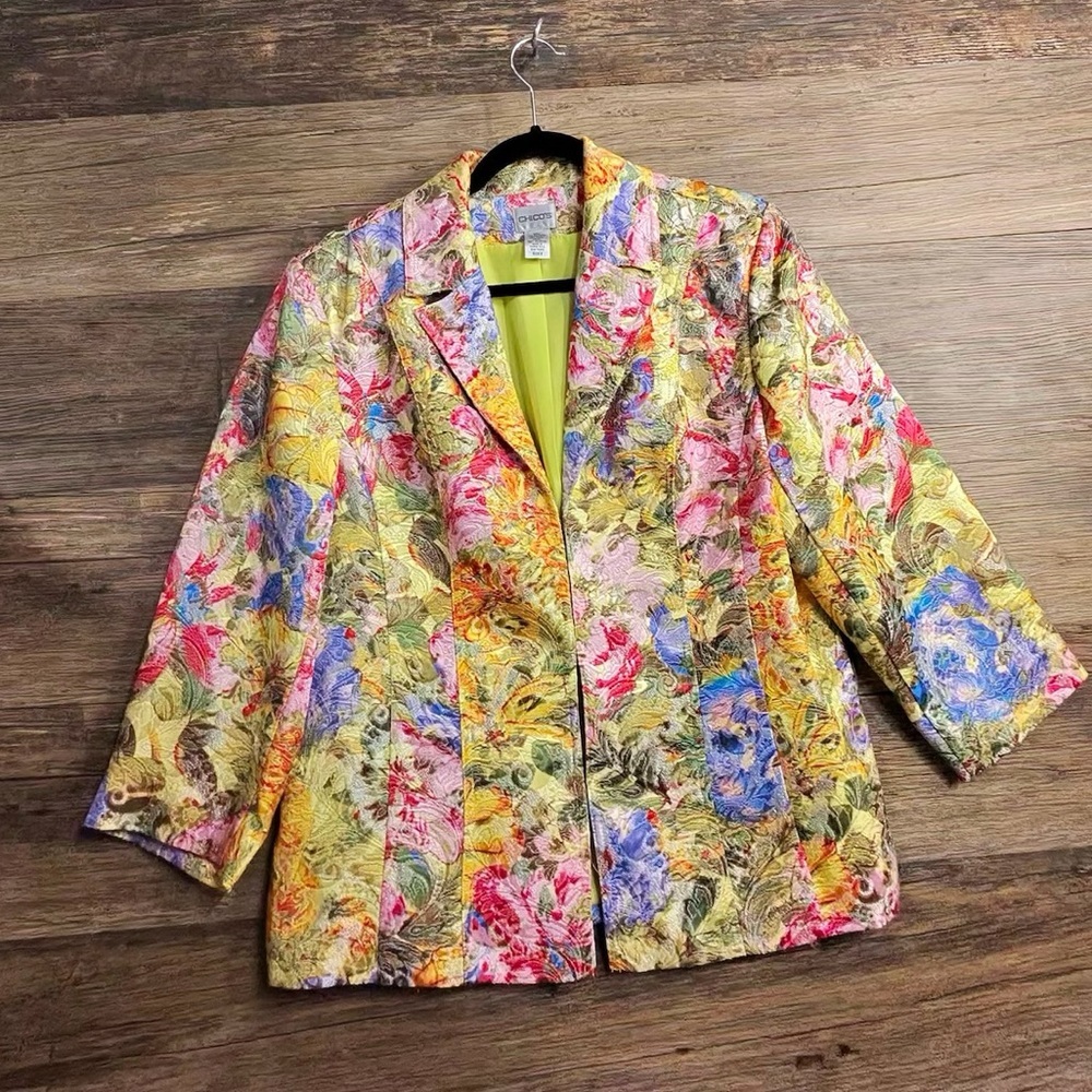 Chico's Vibrant Floral Blazer - Picture 1 of 8